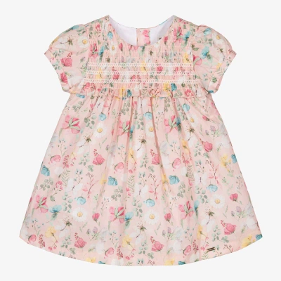 Mayoral Baby Girls Pink Floral Cotton Dress