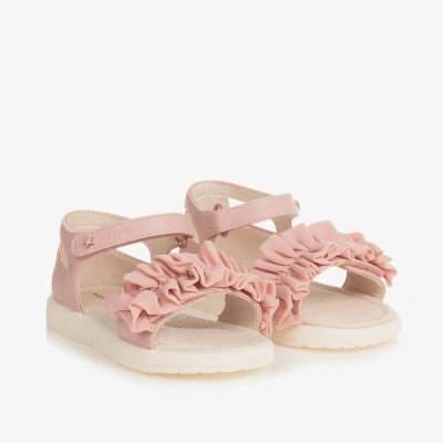Mayoral Baby Girls Pink Ruffled Faux Leather Sandals