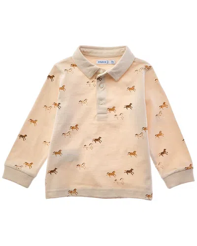 Mayoral Baby Printed Polo Shirt In Neutral