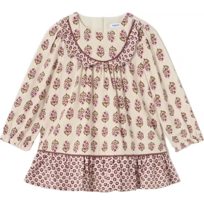 Mayoral Baby Viyella Print Dress In Brown