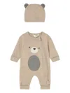 Mayoral Bear-appliqué Romper Set In Neutral