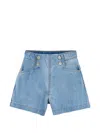 Mayoral Belt-loop Buttoned Shorts In Blue