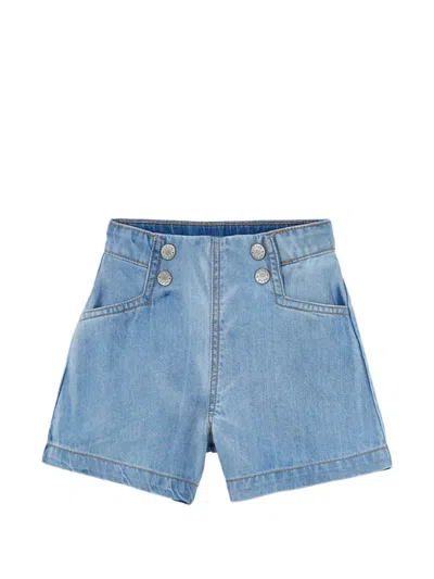 Mayoral Kids' Belt-loop Buttoned Shorts In Blue