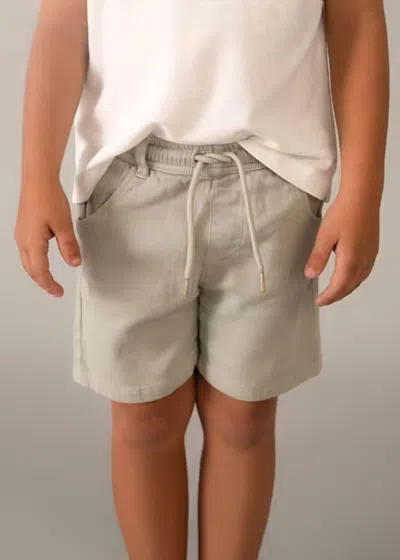 Mayoral Kids' Bermuda Drawstring Short In Stone In White