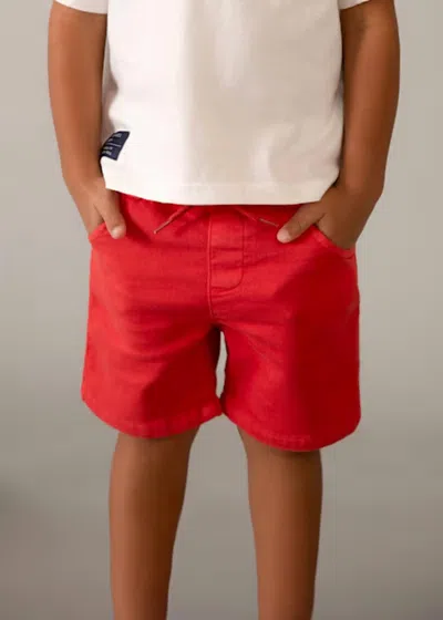 Mayoral Kids' Bermuda Drawstring Short In Tomato In Red