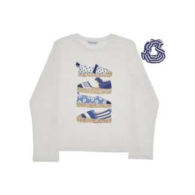 Mayoral Better Cotton T-shirt With Scrunchie Kids In White