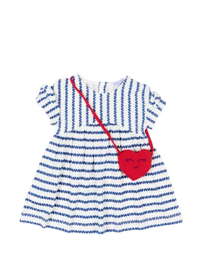 Mayoral Babies' Blue Hearts Short-sleeved Dress