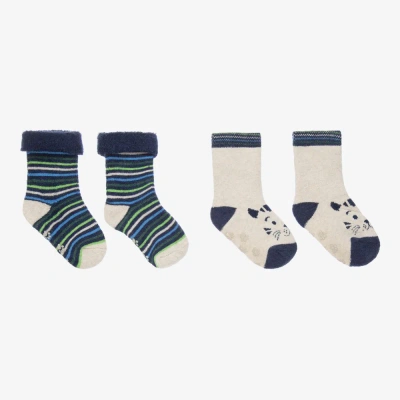 Mayoral Babies' Blue Non-slip Socks (2 Pack)