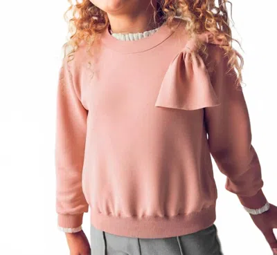 Mayoral Kids' Bow Sweatshirt In Makeup Pink