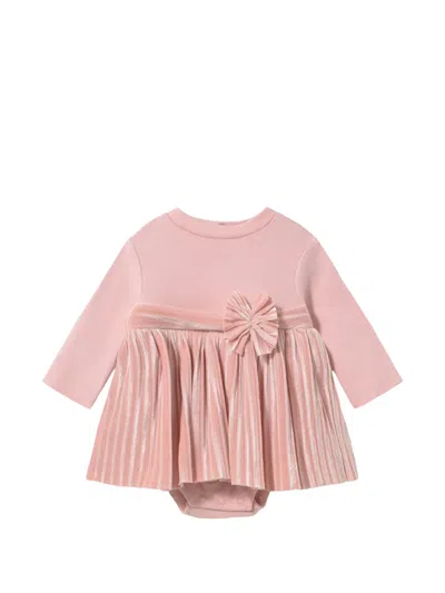 Mayoral Babies' Bow-detail Pleated Dress In Pink