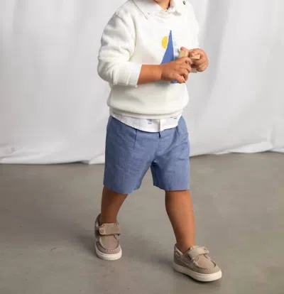 Mayoral Kids' Boy's Linen Shorts In Capri In Multi