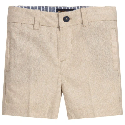 Mayoral Babies' Boys Beige Cotton & Linen Shorts In Neutral