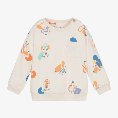 Mayoral Babies' Boys Beige Cotton Dog Print Sweatshirt