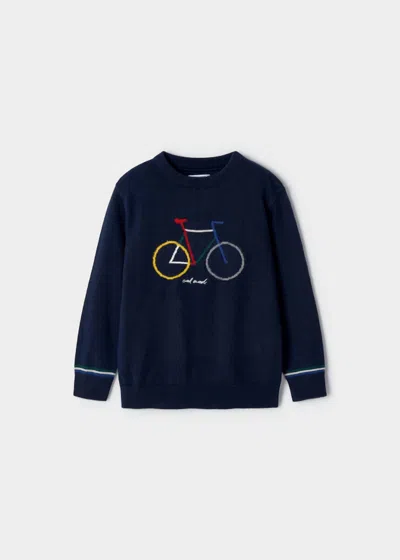 Mayoral Kids' Boys' Bicycle Sweater In Navy Blue In Black