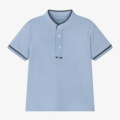 Mayoral Kids' Boys Blue Cotton Piqué Polo Shirt