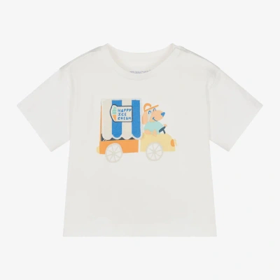 Mayoral Babies' Boys Boy Ivory Cotton Ice Cream Cart T-shirt