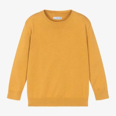 Mayoral Kids' Boys Dark Yellow Cotton Knit Sweater