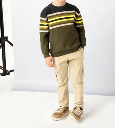 Mayoral Kids' Boys Fine Cord Chino Cargo Pants In Beige In Neutral