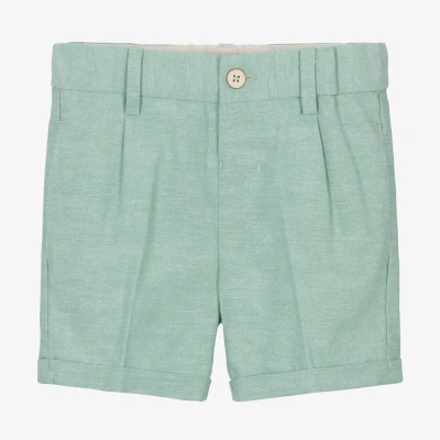 Mayoral Babies' Boys Green Cotton & Linen Shorts