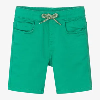 Mayoral Kids' Boys Green Cotton Drawstring Shorts