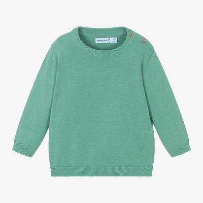 Mayoral Babies' Boys Green Cotton Knit Sweater