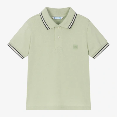 Mayoral Babies' Boys Green Cotton Polo Shirt
