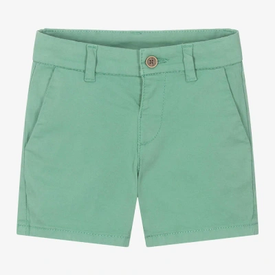 Mayoral Babies' Boys Green Cotton Twill Shorts
