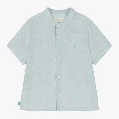 Mayoral Babies' Boys Green Striped Cotton & Linen Shirt