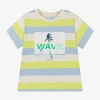 MAYORAL BOYS GREEN STRIPED COTTON WAVE T-SHIRT