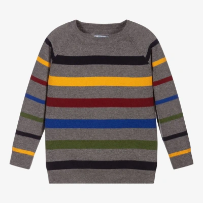 Mayoral Babies' Boys Grey Striped Sweater In Gray