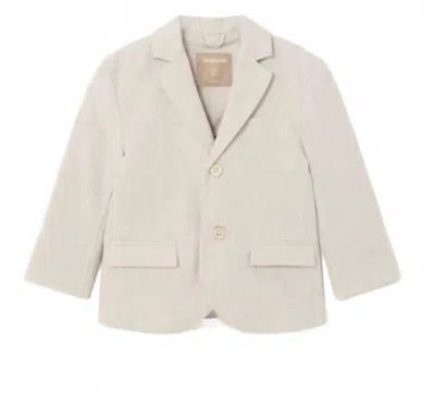 Mayoral Kids' Boys Linen Blazer In Cream In Neutral