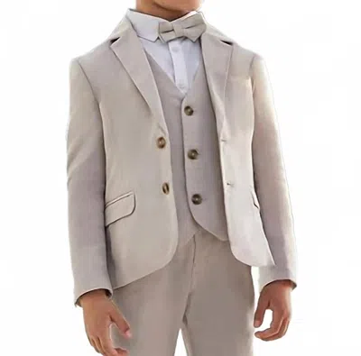 Mayoral Kids' Boys Linen Jacket In Beige In Gray