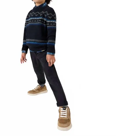 Mayoral Kids' Boys' Loose Fitting Trousers In Blue Black