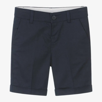 Mayoral Kids' Boys Navy Blue Cotton & Linen Shorts