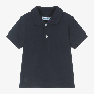 Mayoral Babies' Boys Navy Blue Cotton Piqué Polo Shirt