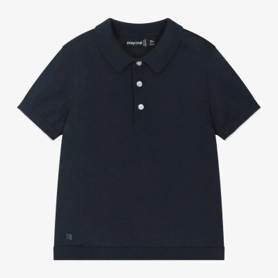 Mayoral Babies' Boys Navy Blue Cotton Polo Shirt