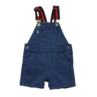 Pre-owned Mayoral Kids' Boys Navy Red Overall Shorts In Multi