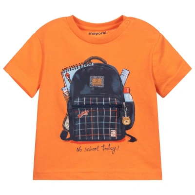 Mayoral Babies' Boys Orange Backpack T-shirt
