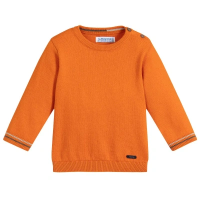 Mayoral Babies' Boys Orange Cotton Knit Sweater