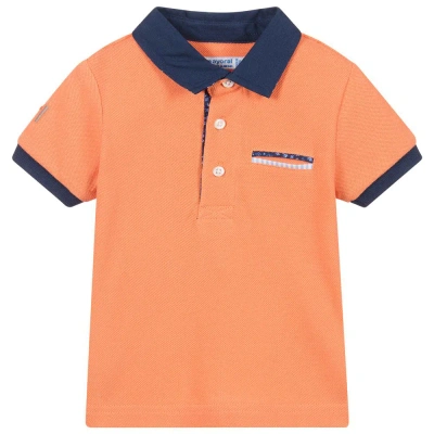 Mayoral Babies' Boys Orange Cotton Polo Shirt
