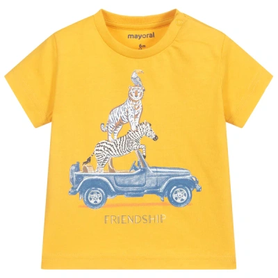 Mayoral Babies' Boys Orange Cotton T-shirt
