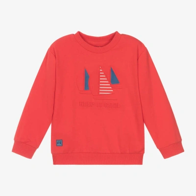 Mayoral Kids' Boys Red Cotton Sail Boat Sweatshirt