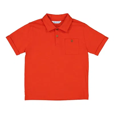 Mayoral Kids' Boys' Short Sleeve Polo In Red In Orange