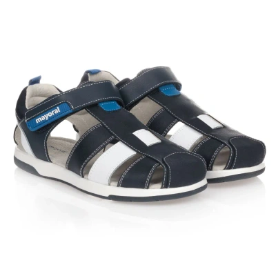 Mayoral Boys Teen Blue & White Sandals In Multi