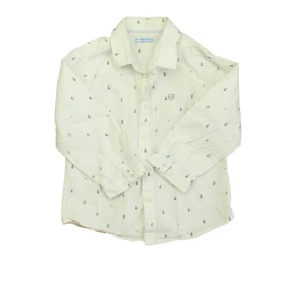 Pre-owned Mayoral Kids' Boys White Penguins Button Down Short Sleeve