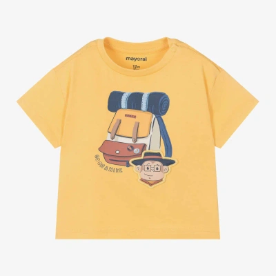 Mayoral Babies' Boys Yellow Cotton Monkey T-shirt