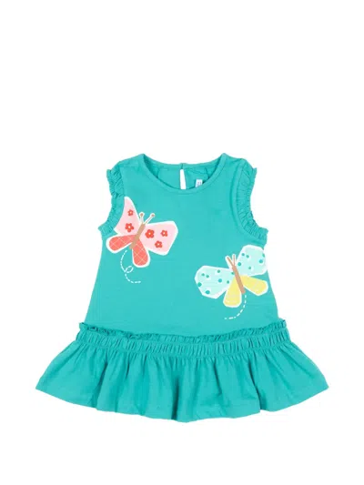 Mayoral Babies' Butterfly Ruffled Dress In Blue