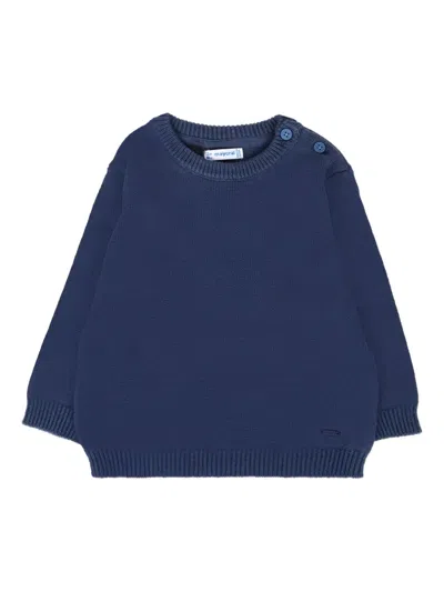 Mayoral Babies' Button-detail Cotton Sweater In Blue