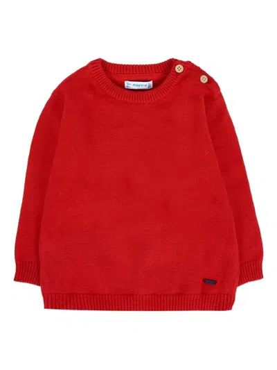 Mayoral Babies' Button-detail Cotton Sweater In Red