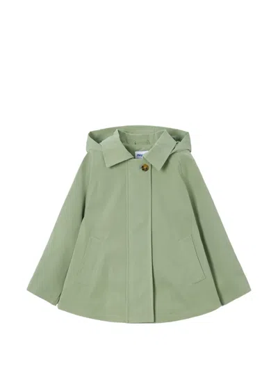 Mayoral Buttoned Hooded Jacket In Green